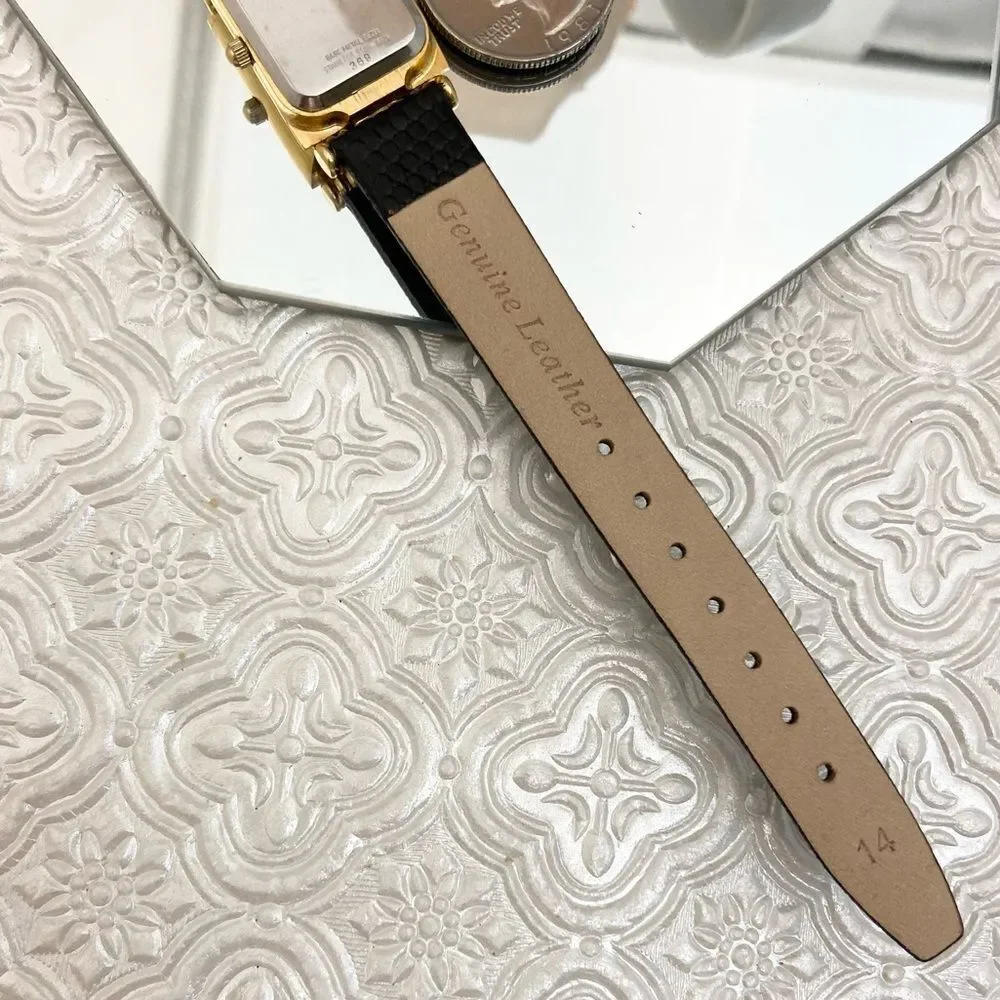 Vintage Benrus Diamond Accented Dial Dress Watch with Leather Strap
